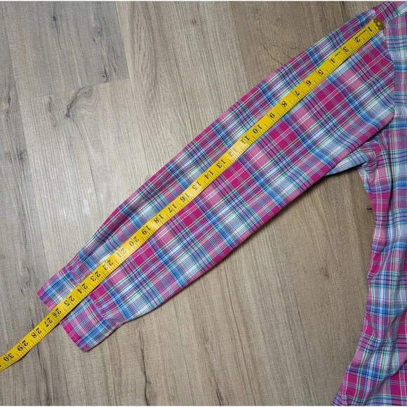 Polo Ralph Lauren Size XL Slim Fit Shirt Cotton Stretch Pink Plaid Button Up - Picture 8 of 8